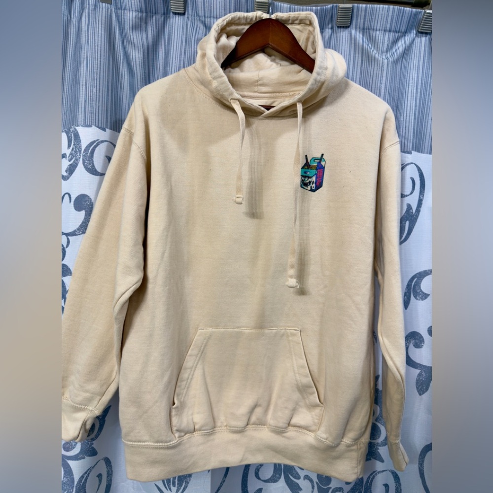 Death By Ramen Los Angeles Unisex Beige Hoodie Size M EUC